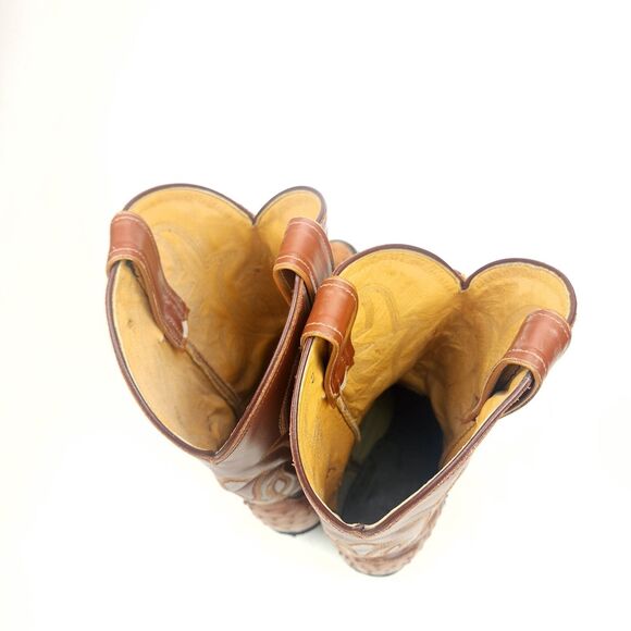 Vintage Tony Lama Pointed Toe Ostrich Wingtip Cowboy Boots Men\'s Size 9 EE main image 9